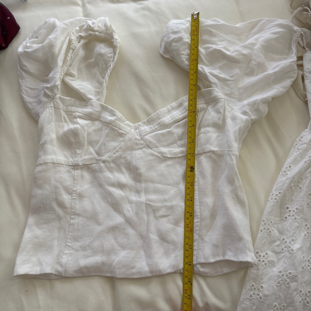 wilfred white‎ cottagecore puff sleeve top womens large - Picture 6 of 6